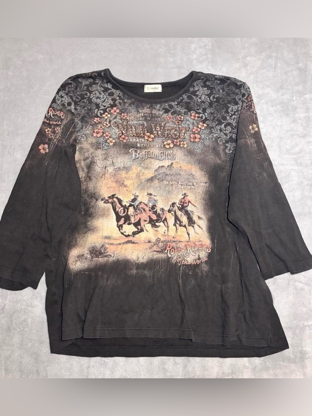 Cactus Wild West Black Tee Buffalo Bills Rough Riders